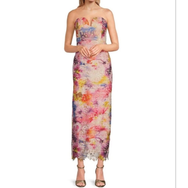 Badgley Mischka Colorful Sleeveless Gown